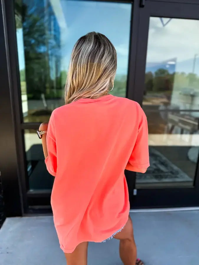 Margarita Weather Neon Red Orange Graphic Tee