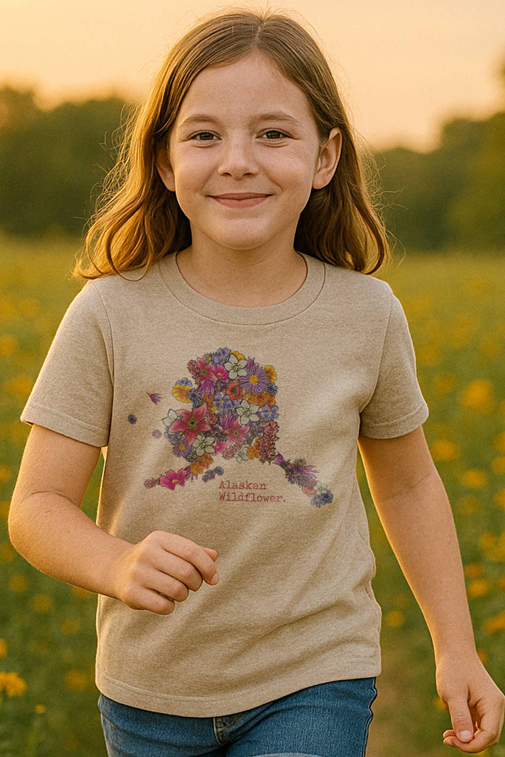 Alaskan Wildflower Alaska State Tee Nature Girl Clothing