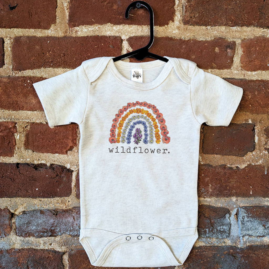 "Wildflower" Baby girl Nature Clothing Rainbow Bodysuit