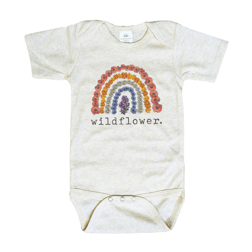 "Wildflower" Baby girl Nature Clothing Rainbow Bodysuit