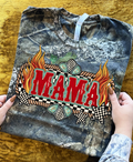 MAMA with Flames on Camo - Short Sleeve
