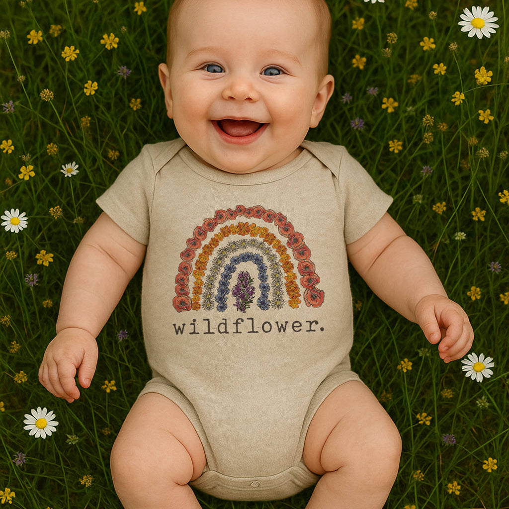 "Wildflower" Baby girl Nature Clothing Rainbow Bodysuit