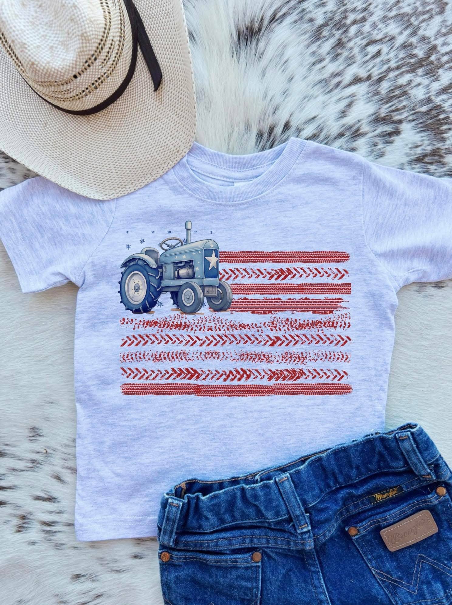 Tractor flag blue/red