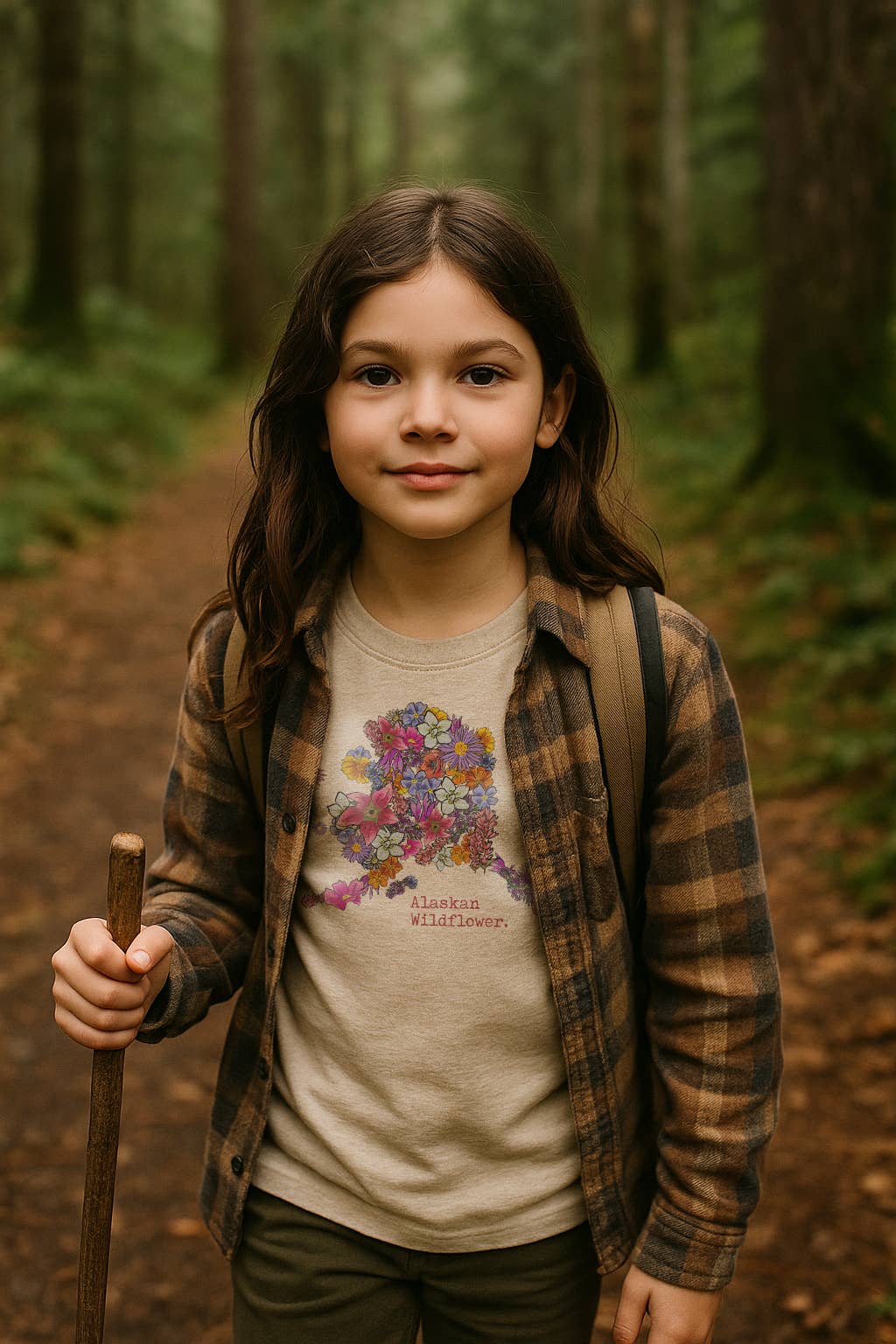 Alaskan Wildflower Alaska State Tee Nature Girl Clothing